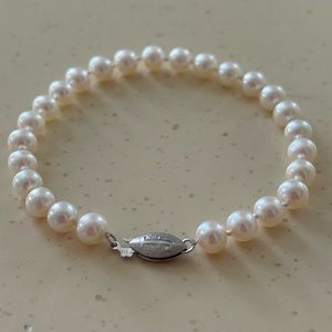 Vintage Fortunoff White Gold Pearl Bracelet 6.5-7 mm